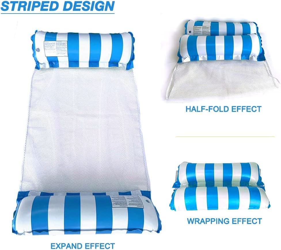 FUNNYTA 2 Pack Water Hammock, 4-in-1 Multi-Portable Water Pool Float Hammock (Saddle, Lounge Chair, Hammock and Drifter) for Adults, Suitable for Travel, Family and Recreation
