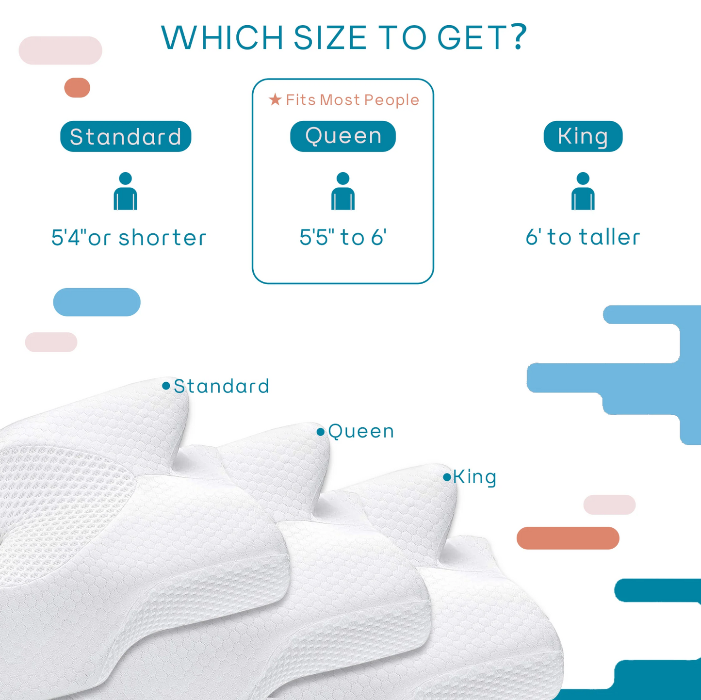 FlutterShape Cervical Memory Foam Pillow⎯ (1PC) Ergonomic Contour Design with Orthopaedic Firm Support