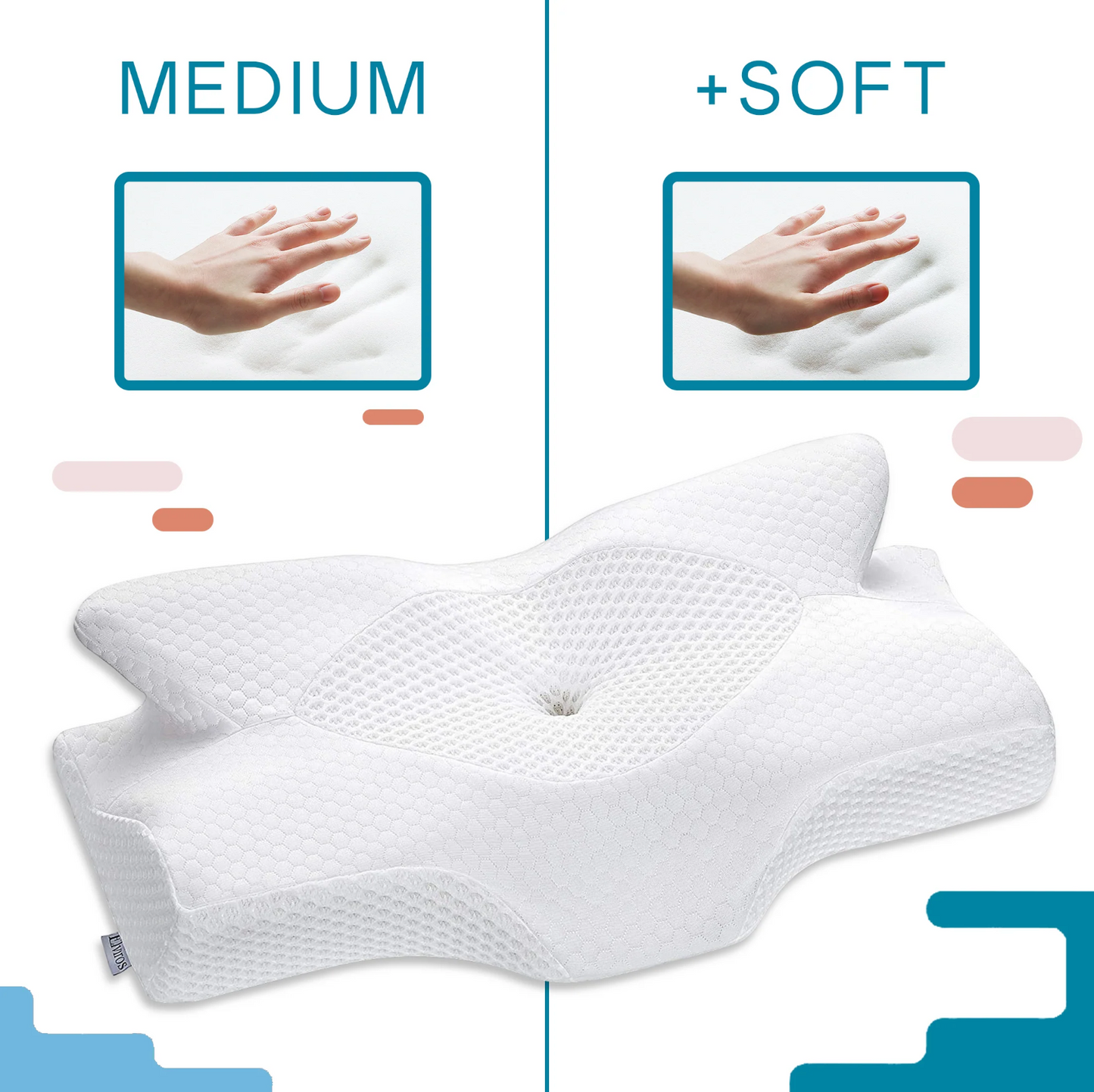 FlutterShape Cervical Memory Foam Pillow⎯ (1PC) Ergonomic Contour Design with Orthopaedic Firm Support