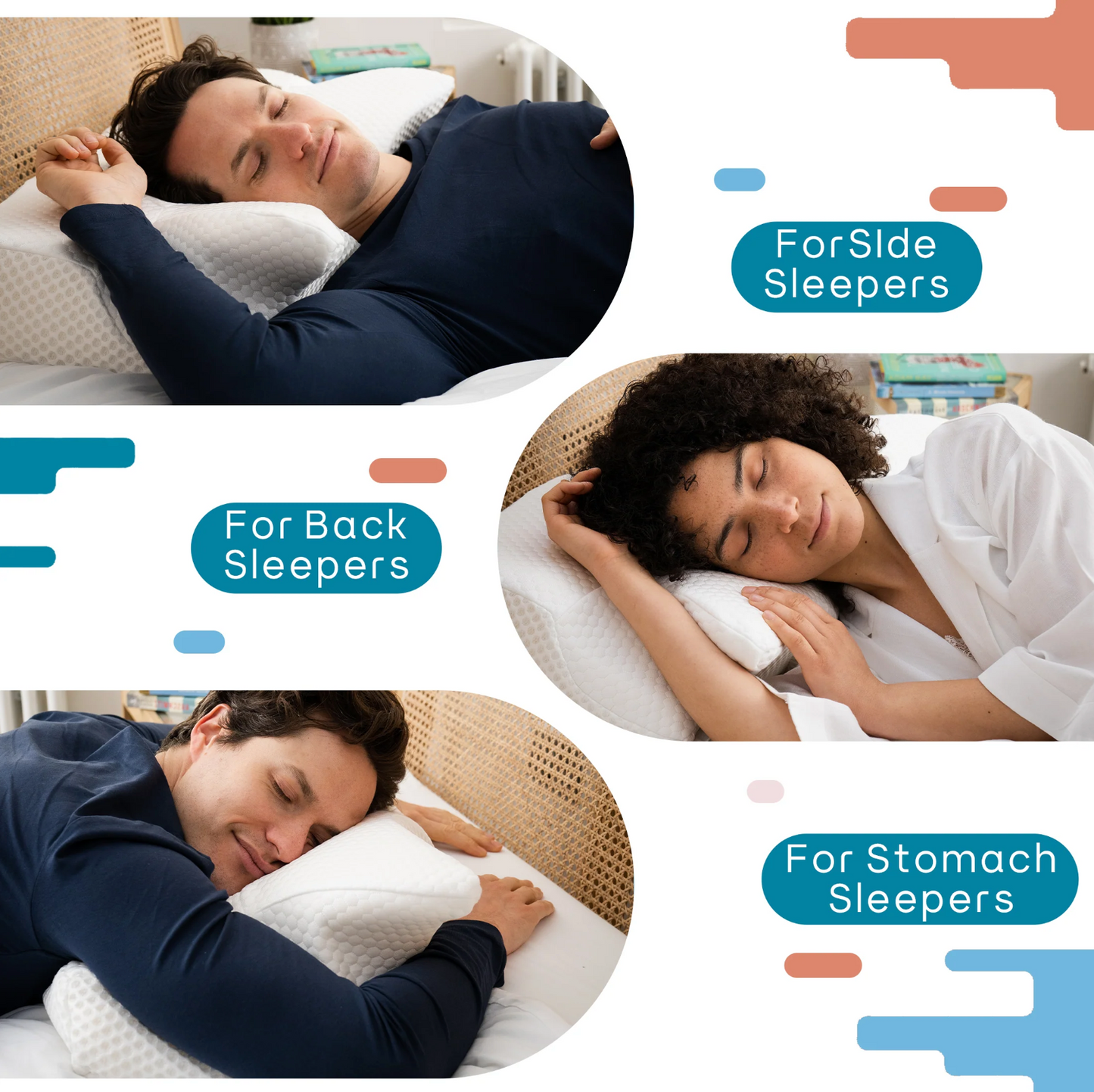 FlutterShape Cervical Memory Foam Pillow⎯ (1PC) Ergonomic Contour Design with Orthopaedic Firm Support