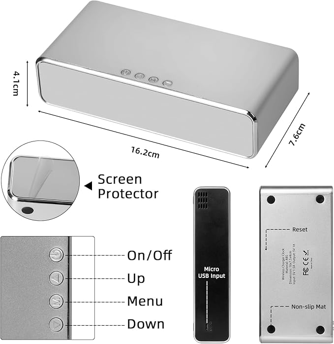 Digital Alarm Clock + Wireless Charger – Minimalist & Functional