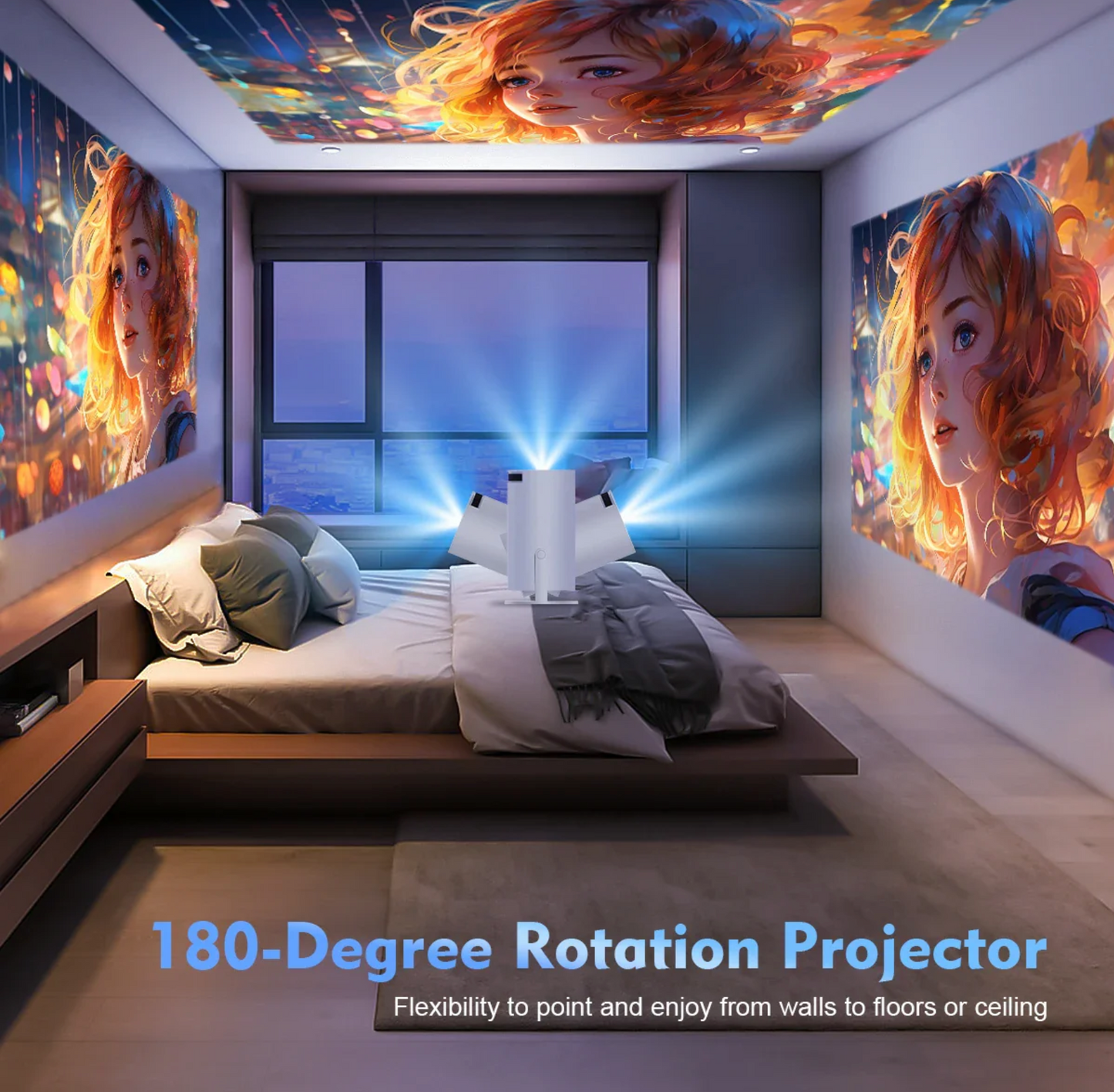 MagCubic HY300 Pro 4k Android Projector ⎯ WiFi 6, 260 ANSI Lumens, Bluetooth 5.0, Home & Outdoor Cinema